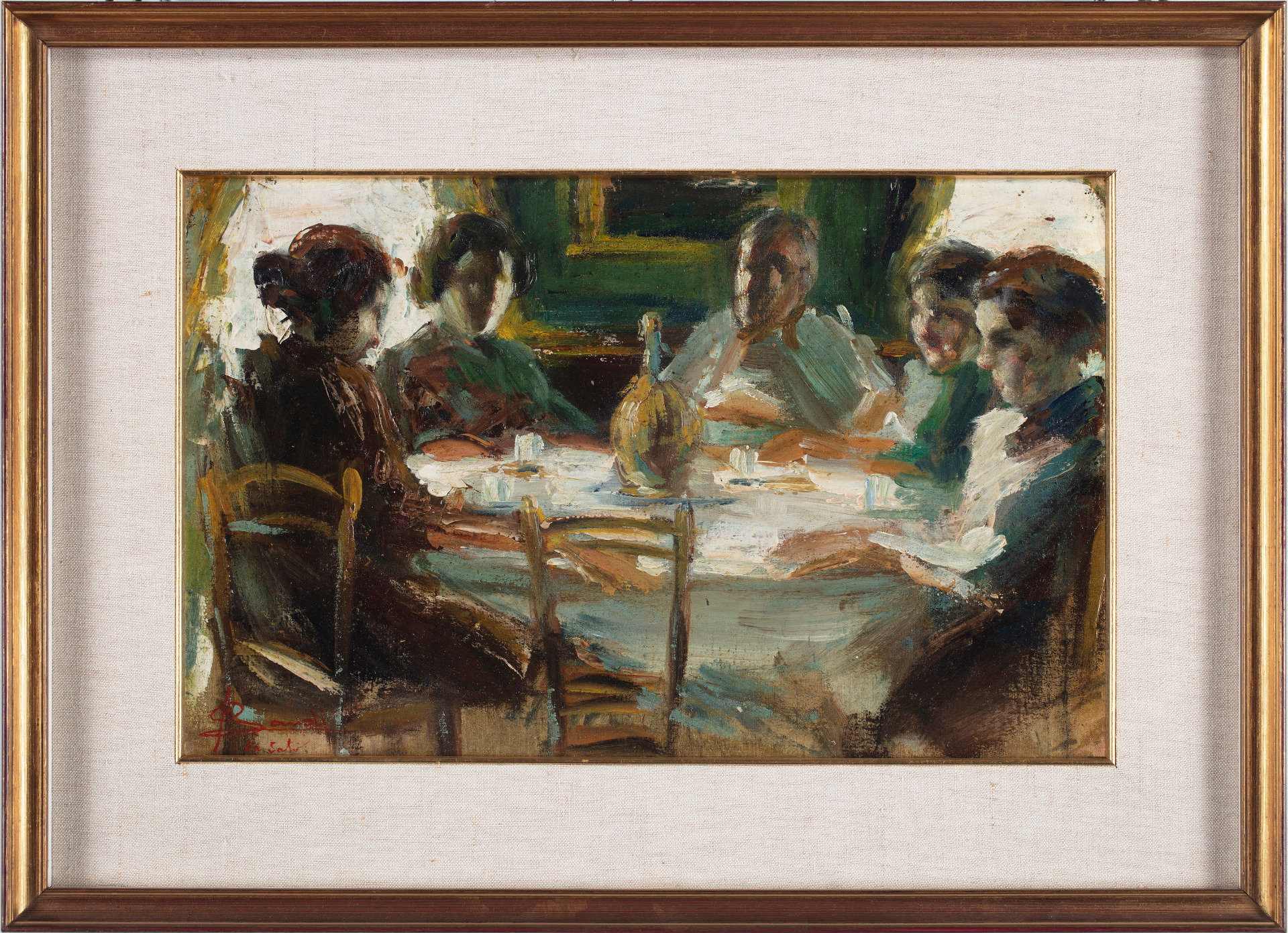 Angelo Landi, Interno con figure